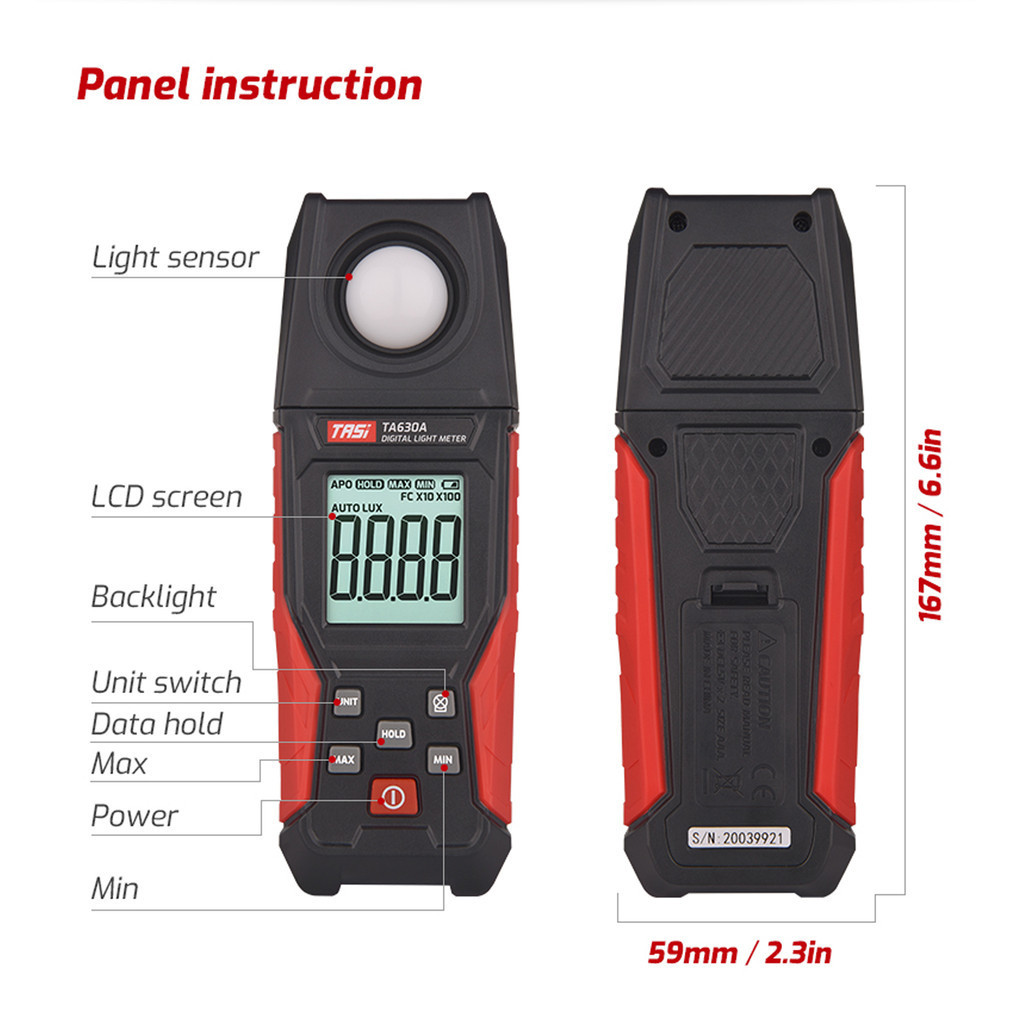 Digital Light Meter Illuminance Lux Meter Record LCD 0~200,000 ...