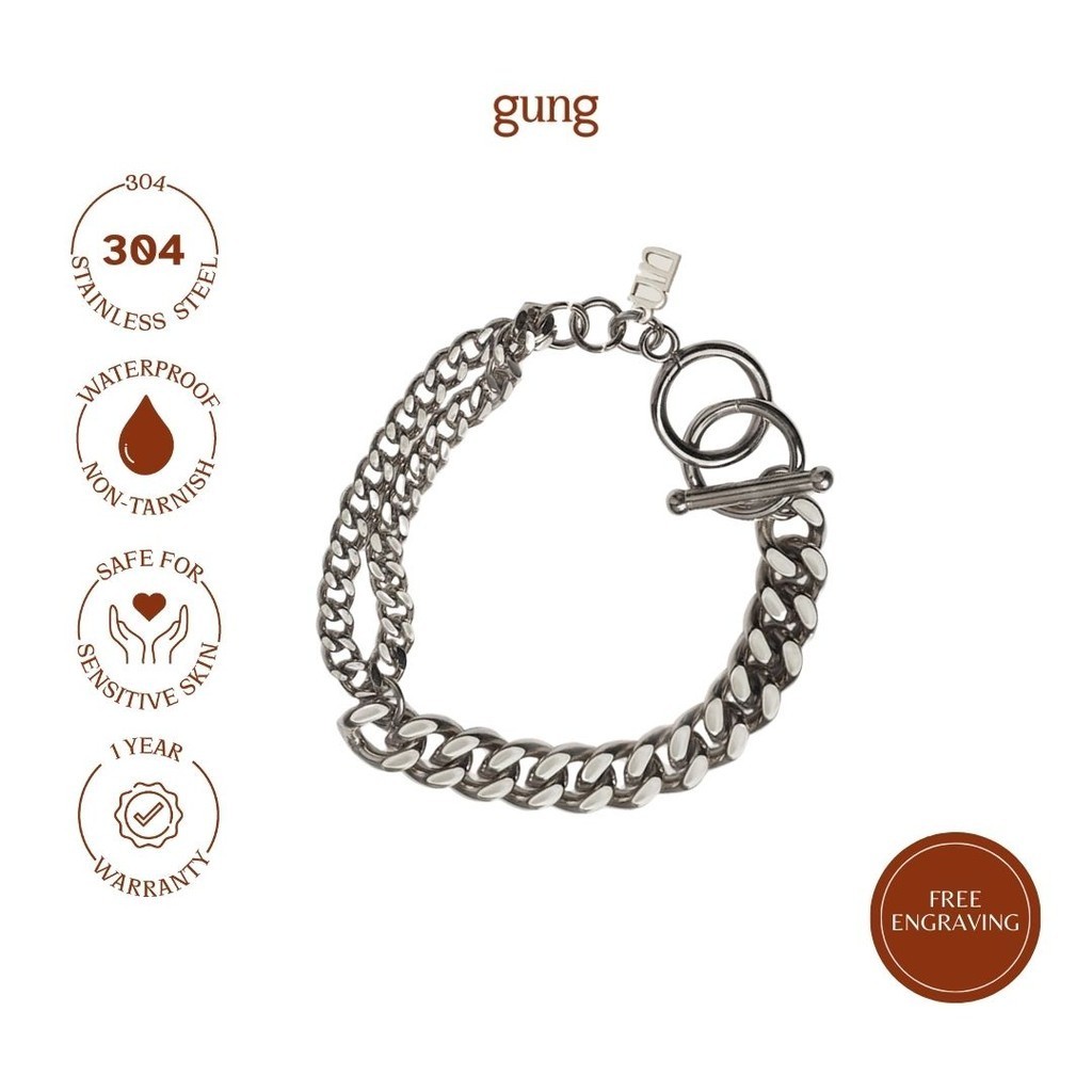 Gung Ola Silver Chain Stainless steel Bracelet Jewellery Hypoallergenic ...