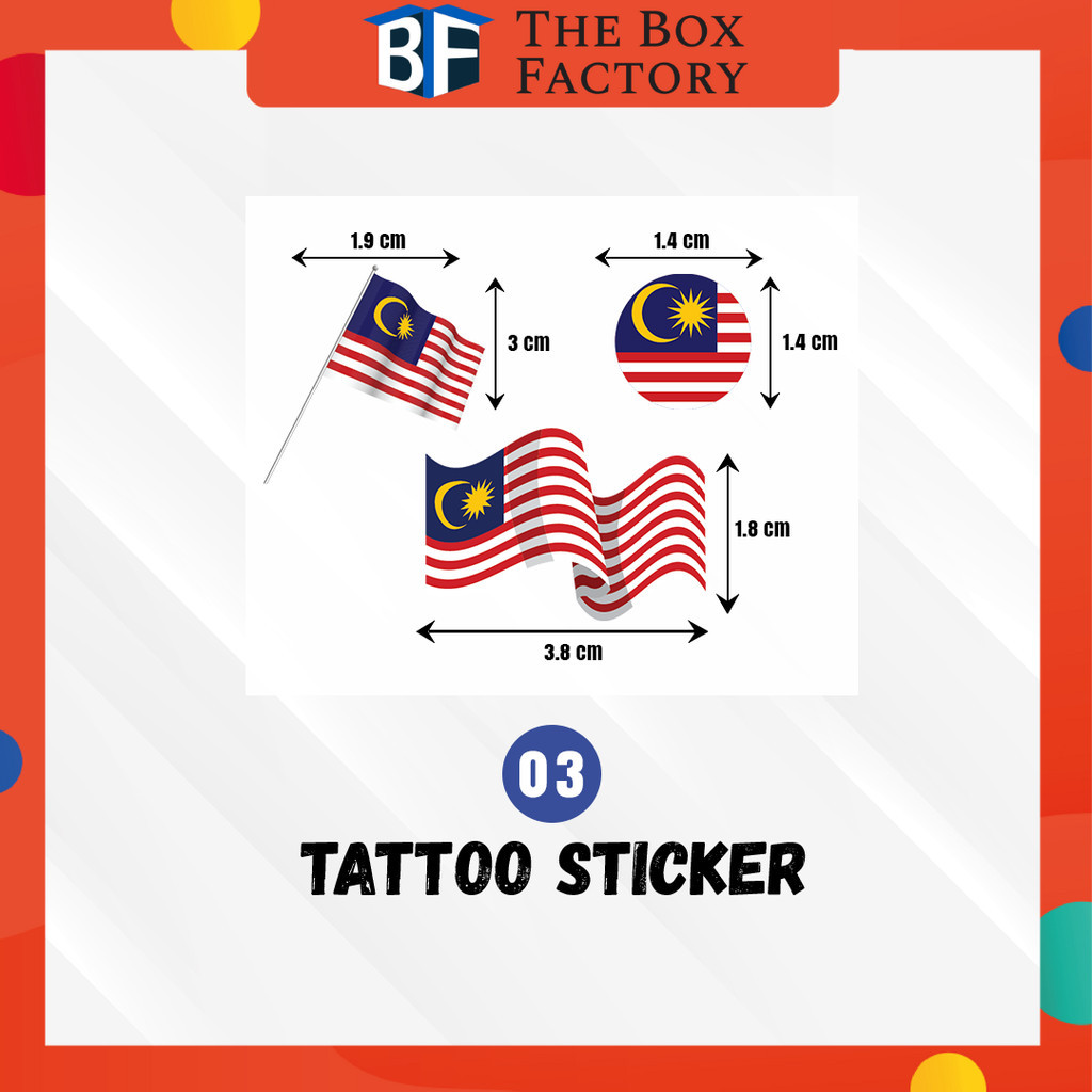 TBF 3in1 Merdeka Sticker Pvc sticker Transparent Face Tattoo Sticker ...