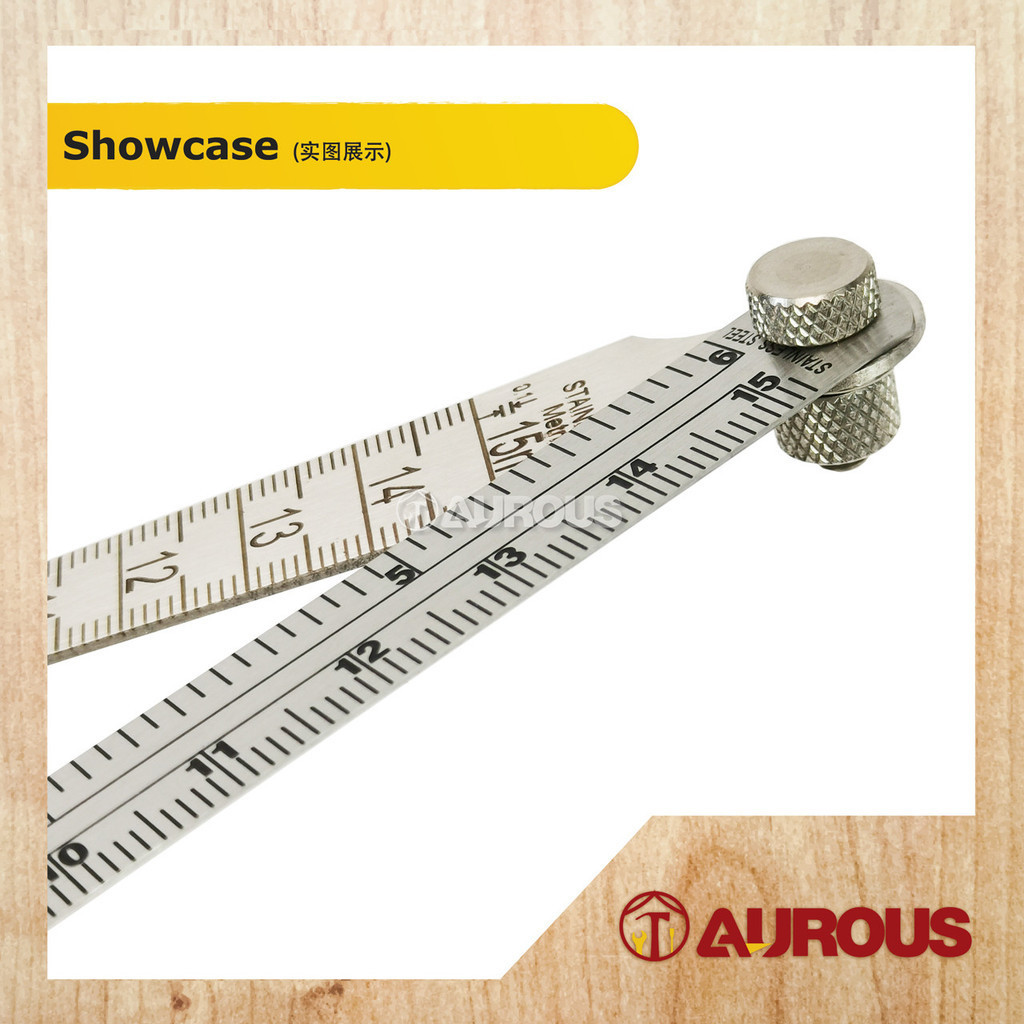 STAINLESS STEEL FOLDING GAP TAPER GAUGE DEPTH RULER WITH STRAIGHT RULER ...