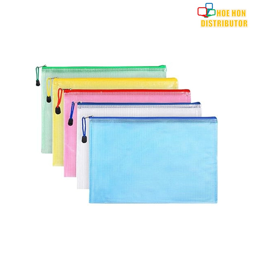 Mesh Zipper Bag A5 1pc Paper Document File Storage Pouch Stationery ...