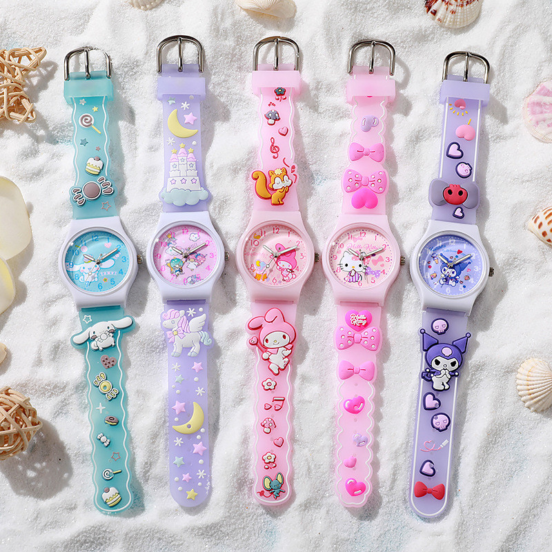 Sanrio Girl New Cute Cartoon Watch Boy Gift Kids Watches Kuromi Jam ...