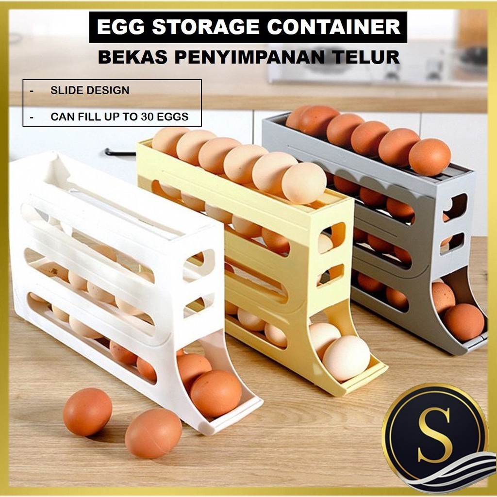 Egg Storage Container Tray 4 Tier Refrigerator Egg Storage Rack ...