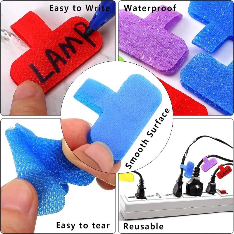 10Pcs Cable Label - Reusable, Portable, Self Adhesive, Waterproof ...