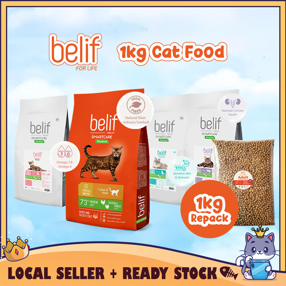 CATQUEEN Belif Smartcare Cat Dry Food 1kg Repack Premium Adult Kitten All Breeds Cat Food