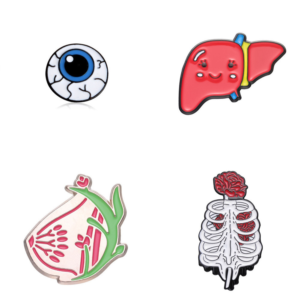 ''Creative Cartoon Human Organs Series'' Enamel Brooches Fashion ...