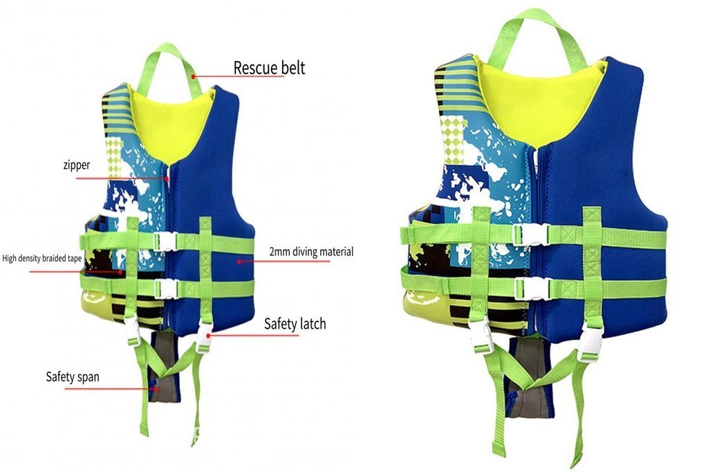 Waterproof Swim Vest Float Jacket Adjustable Kids Swim Vest With Safety 