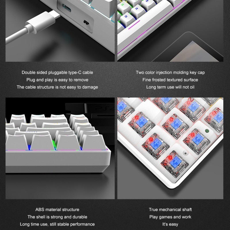 Jxck84-1 Wired 2m Waterproof 84-Key Mechanical Keyboard Luminous Hot ...
