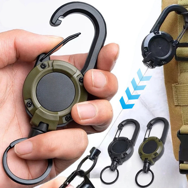 Outdoor Pull Reel Wire Rope Ring Backpack Clip - Professional Leash ...