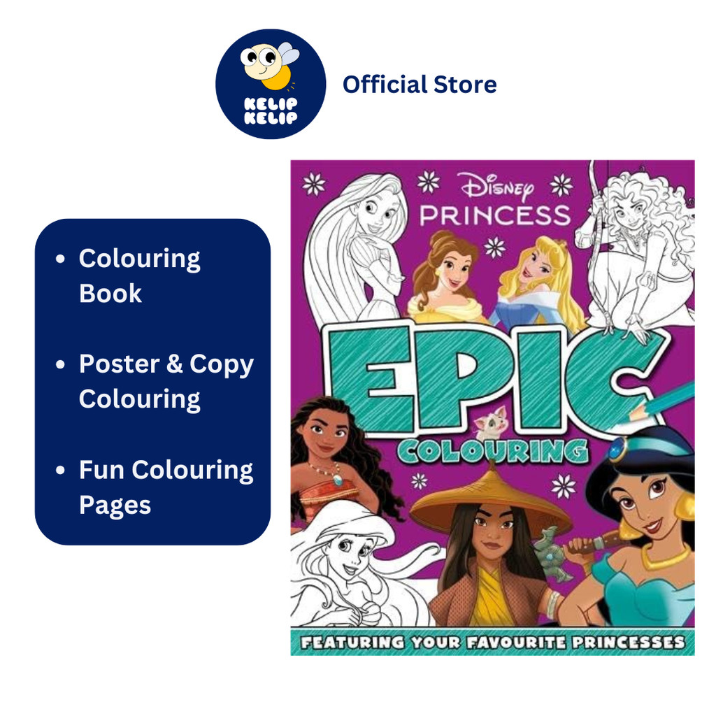 Disney Princess Epic Colouring Book For Kids To Color Favourite ...