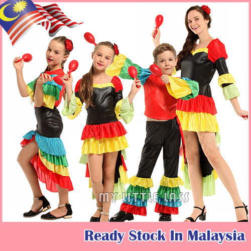 Costume da flamenco rosa per bambini
