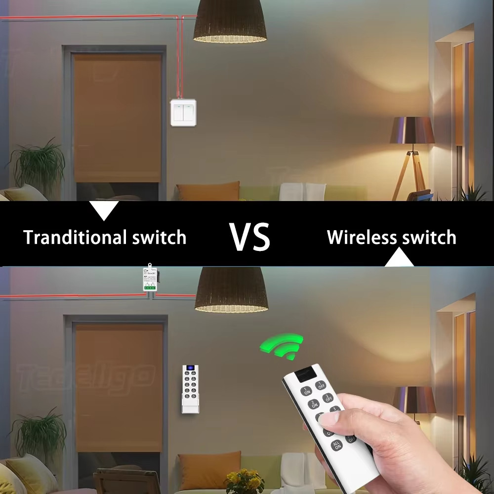 RF 433 Mhz Wireless Light Switches Remote On Off Switch Controller ...