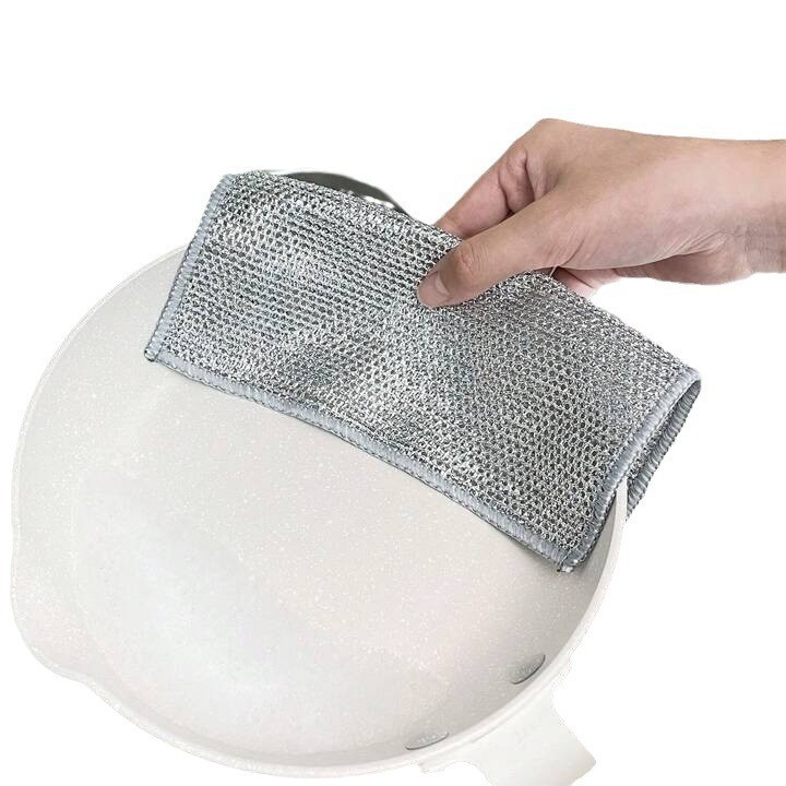 AO Home Silver Wire Rag Multifunction Steel Dishcloth Kitchen Non-stick ...