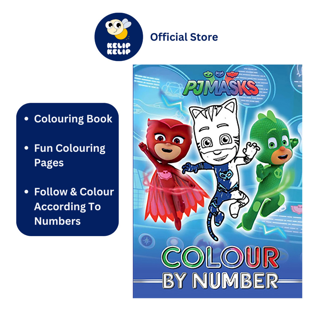 PJ Masks Go for it! Colour by Number Activity Colouring Book for Kids ...