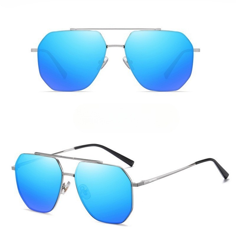 Classic Aviator Sunglasses UV Mirrored Lens Metal Retro Shades | Shopee ...