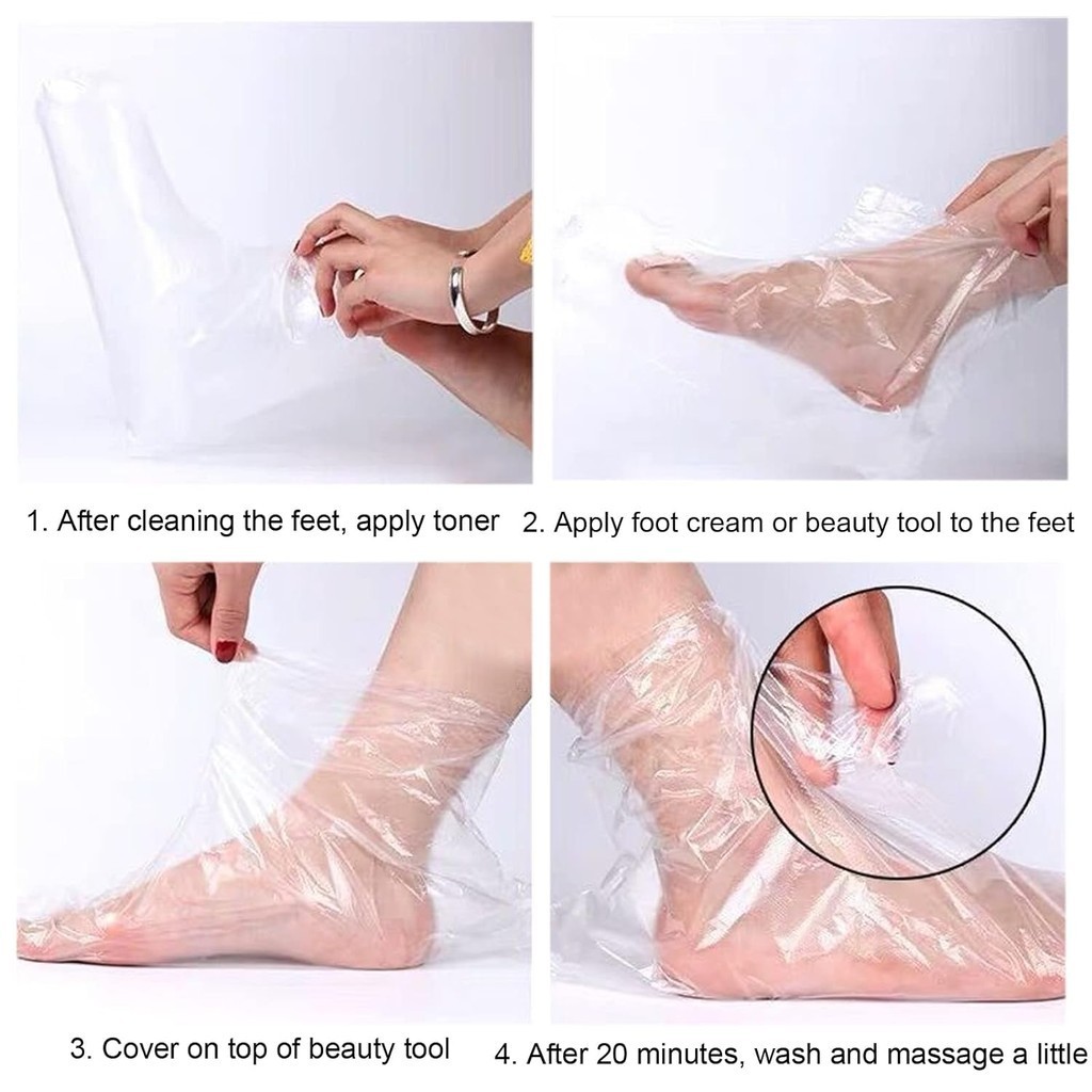 100 Pcs Disposable Foot Mask Cover Anti-Dry Foot Protection Cover ...