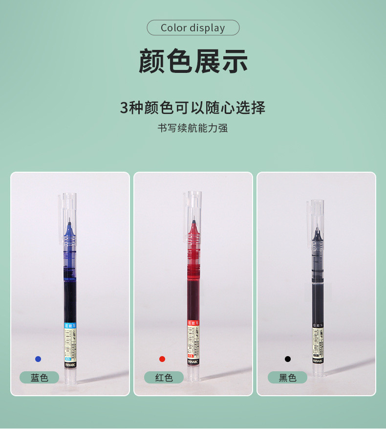 Fin structure HI-tech water-based ink gel pen/high capacity of ink long ...