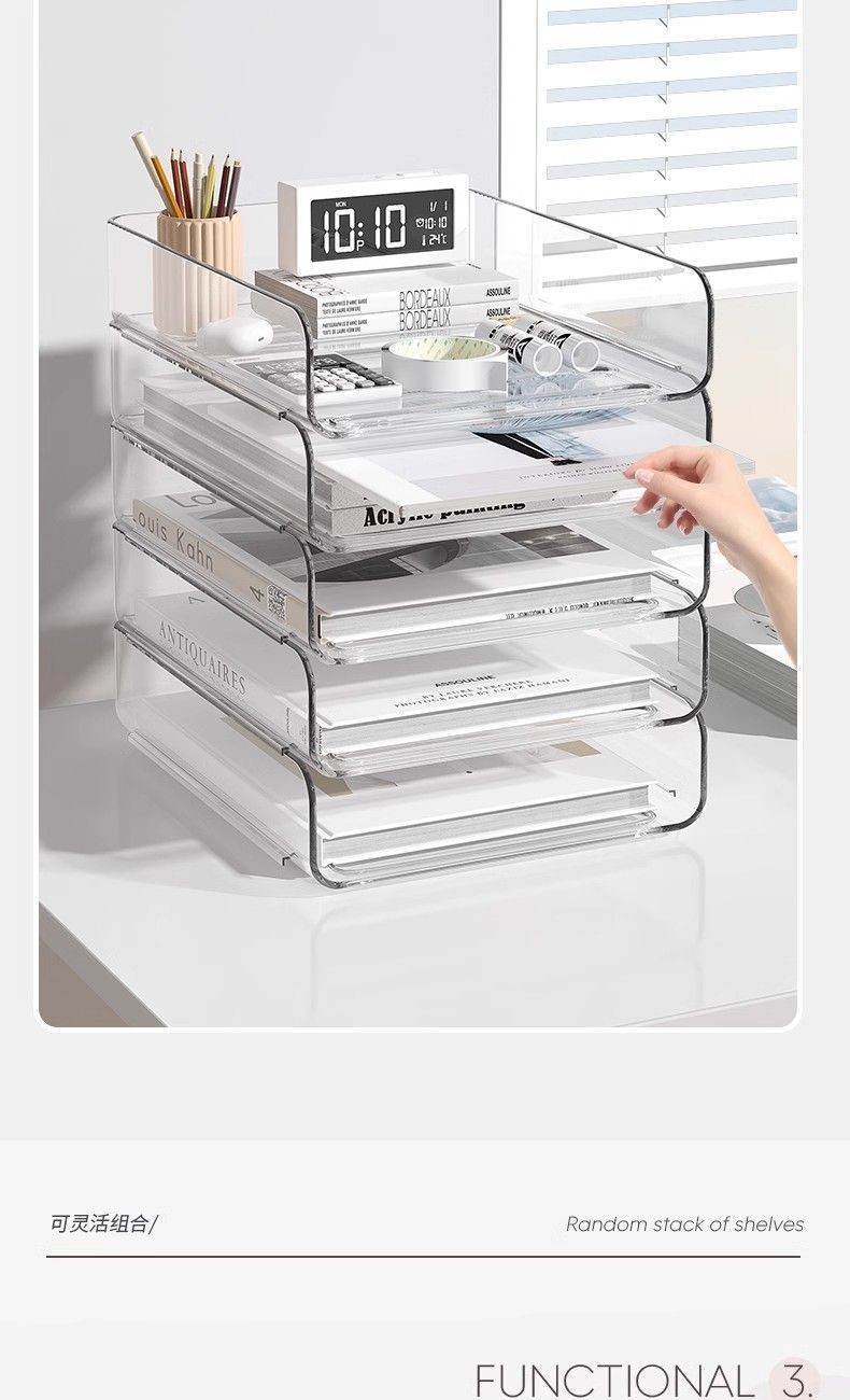 Transparent Transparent Desktop File Storage Rack Office a4 Paper ...