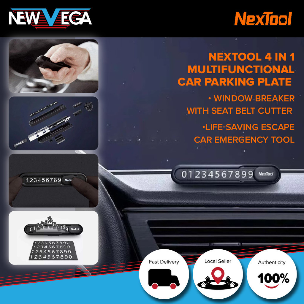 NexTool 4 IN 1 Multifunctional Parking Plate Car Temporary Card Hidden ...