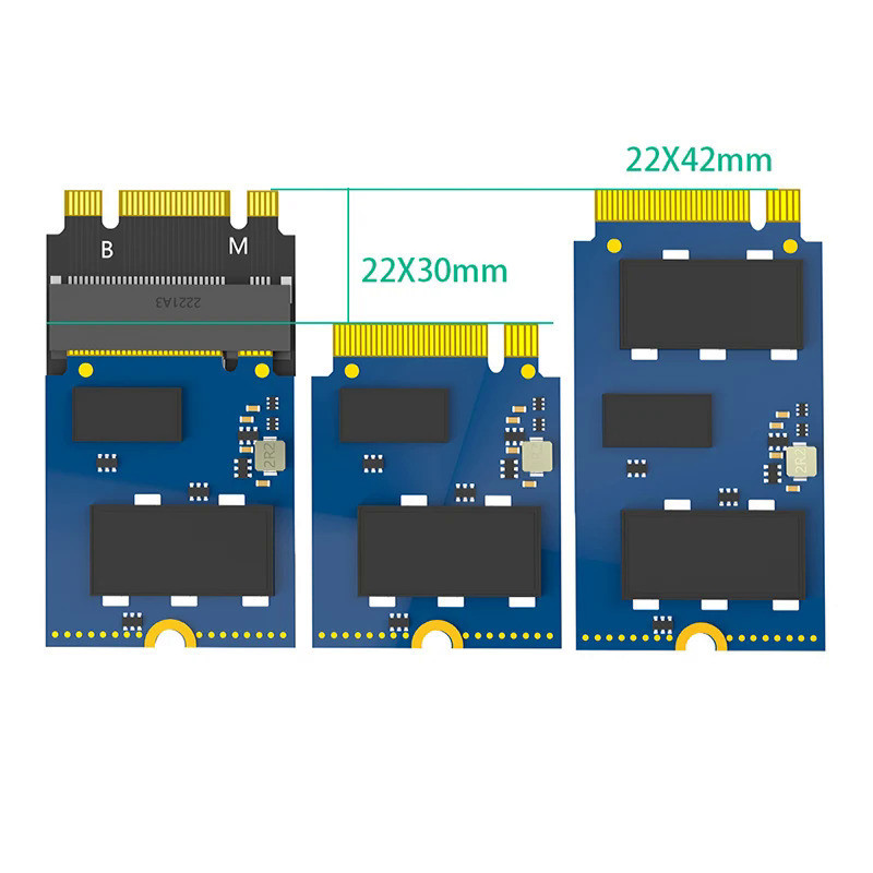 M.2 NVME M-Key / M2 SATA B+M Key 2230 to 2242 Extension Adapter Card ...