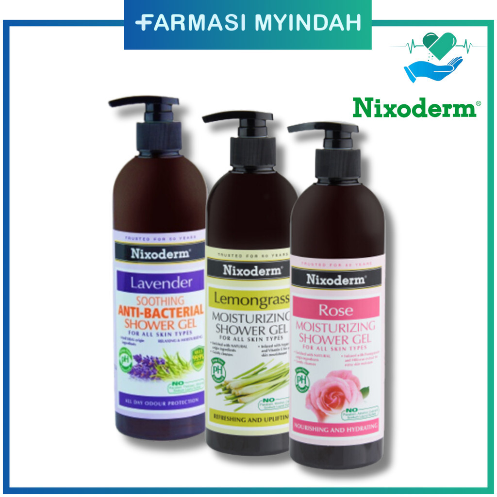 Nixoderm Body Shower Gel 500ml Lavender Lemongrass Rose Shopee