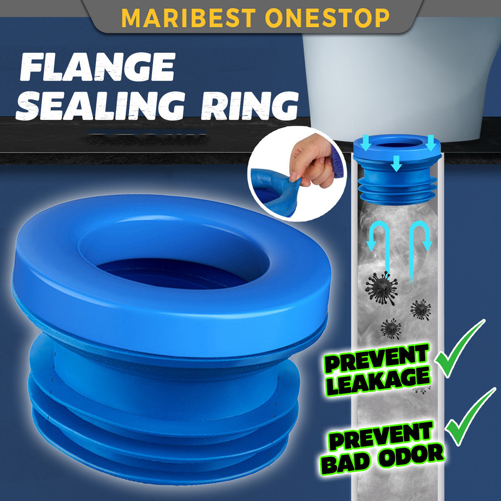 Elastic Waxless Toilet Ring – Universal Fit For 3 & 4 Waste Lines, Gas & Watertight Seal, Reusable & Flexible Wax-free Toilet Ring
