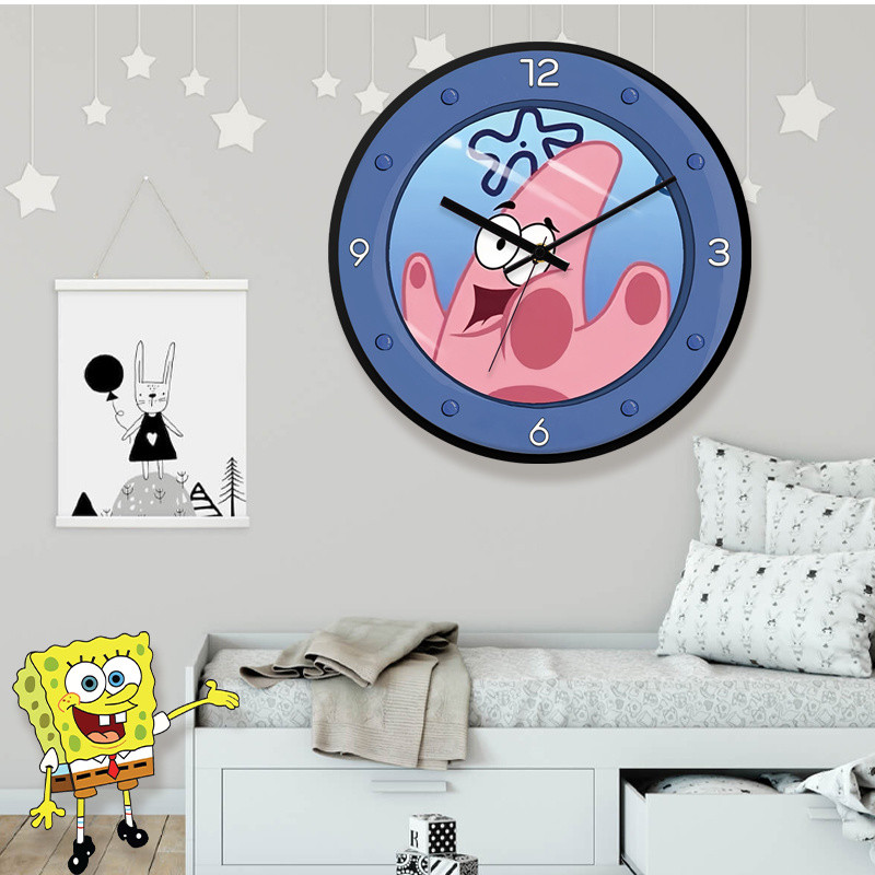 Spongebob SquarePants Round Wall Clock Pie Daxing Children's Room ...
