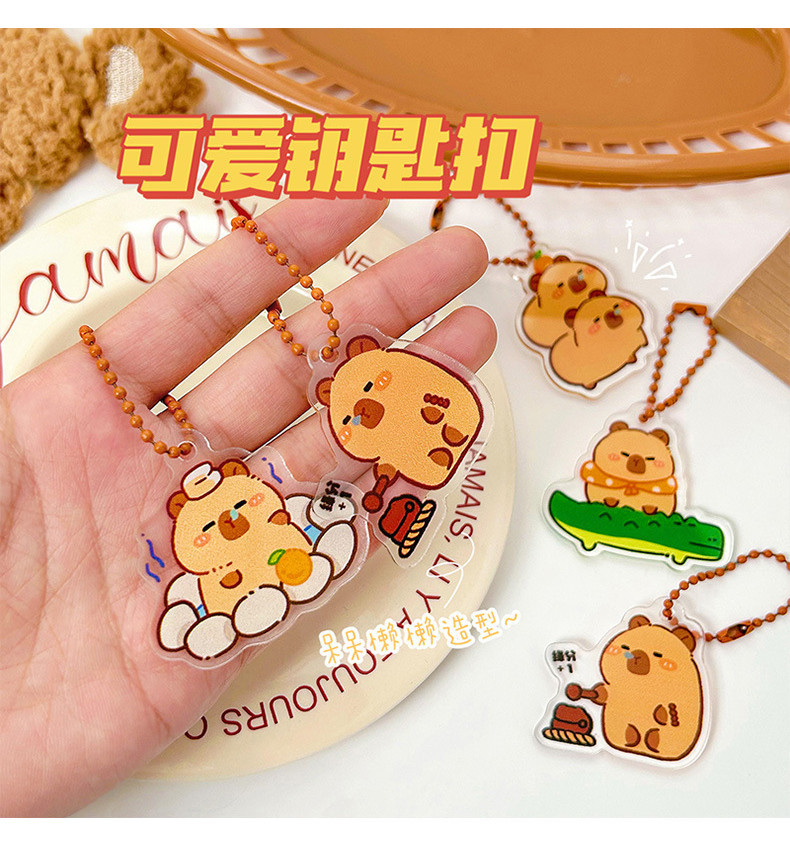 Kapibara Keychain Charm Key Ring Cute Capybara Keychain Pendant Cartoon ...