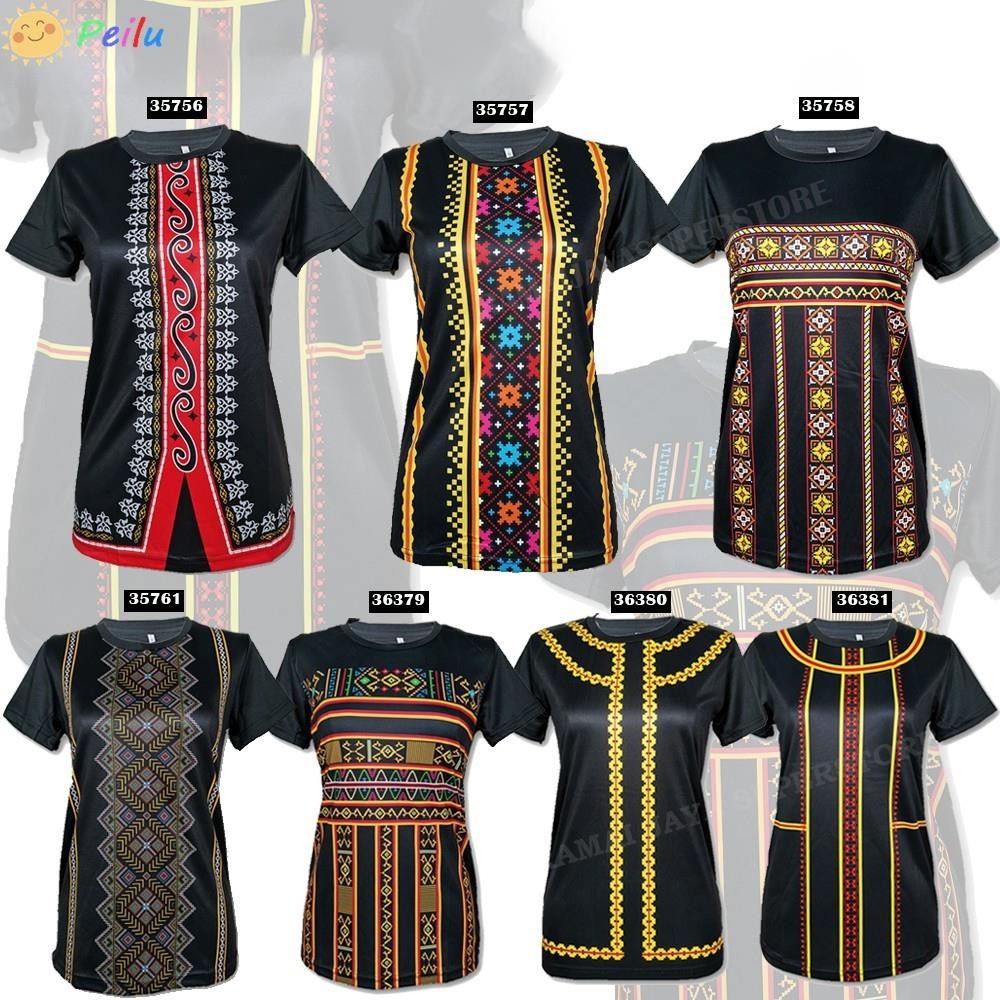 new (Small Cutting) Baju Batik Jersey Traditional Etnik Sabah Sarawak ...