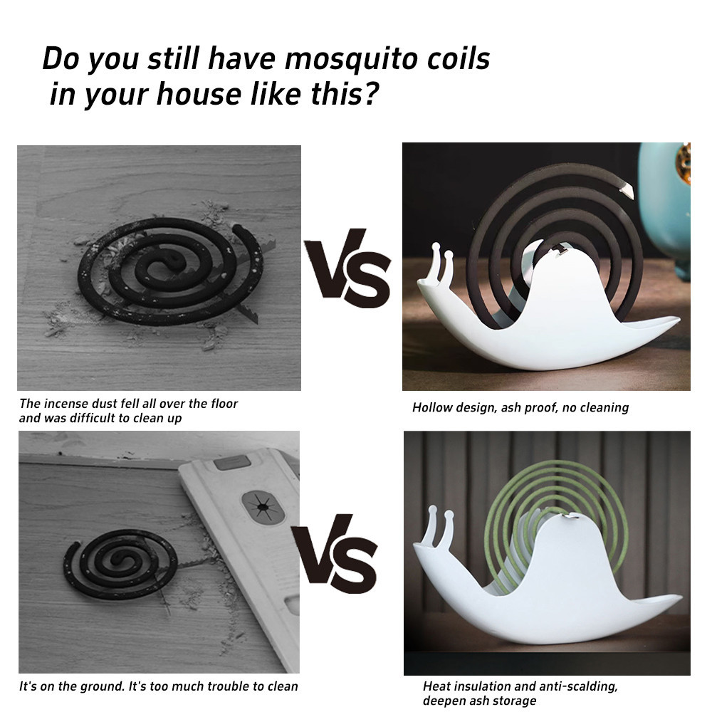 Snail Shape Mosquitoes Coil Holder /Reusable Unique Indoor External Non ...