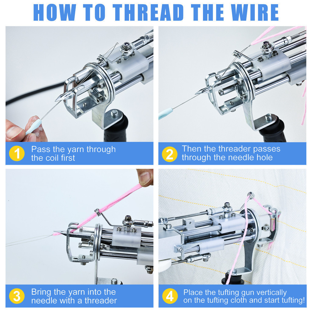 99W Electric Tufting Gun Handheld Carpet Weaving Machine Portable Rug ...