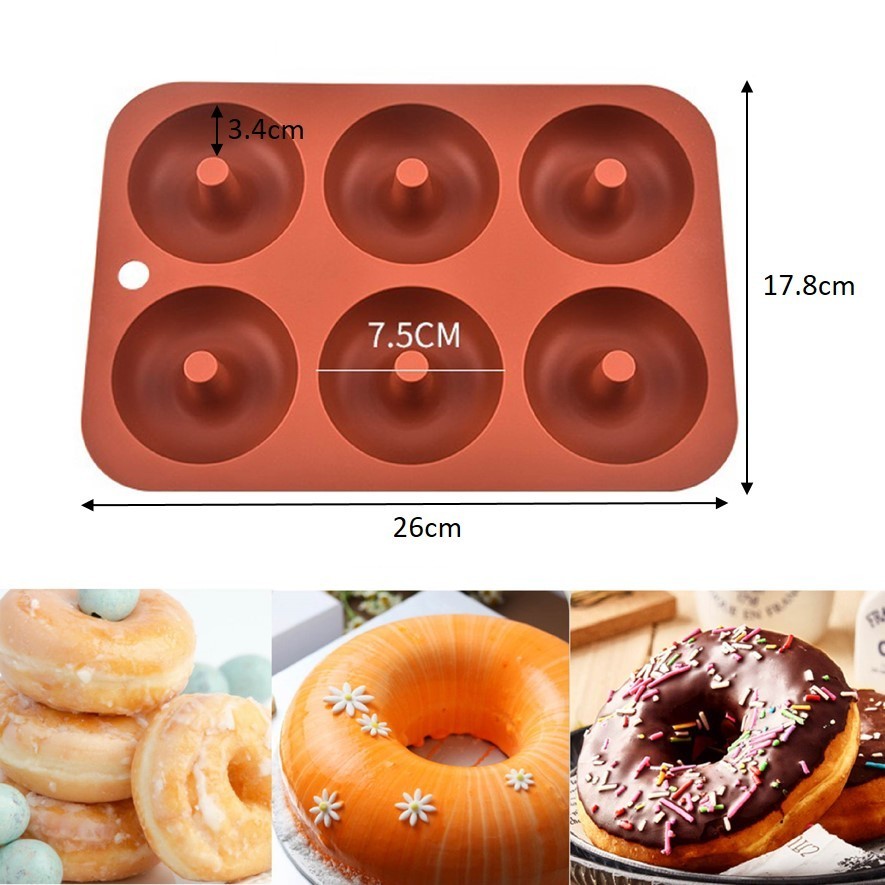 Silicone 6 Cavity /8 Cavity /18 Cavity Silicon Donut Mould / Acuan ...