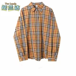 Hot sale BURBERRY Plaid Long-sleeved Shirt Men's Bajia Same Style 23 ...