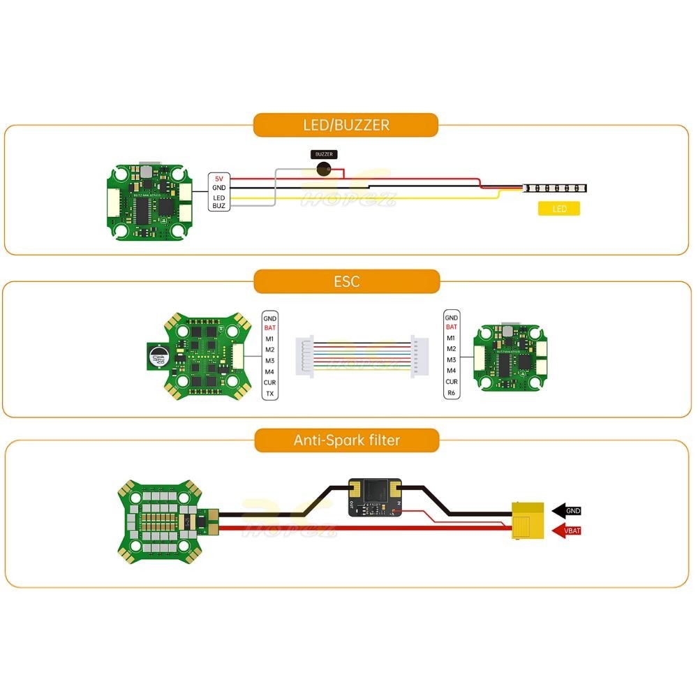 iFlight 20x20mm BLITZ Mini ATF435 Flight Controller & Mini E55S 55A 2 ...