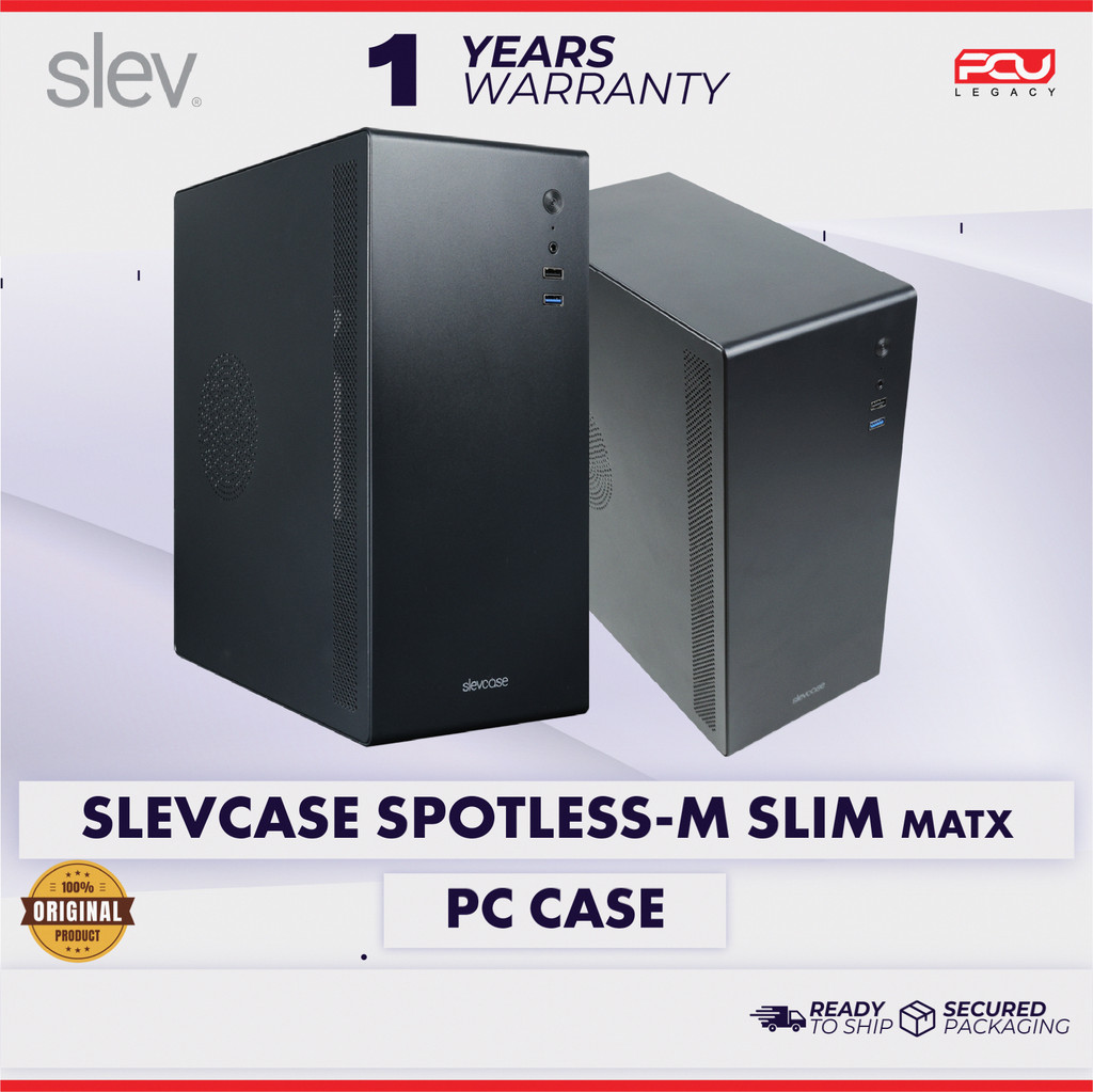SLEVCASE SPOTLESS-M SLIM MICRO ATX PC CASE WITH SF380 SFX PSU - BLACK ...