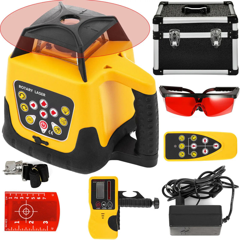 Rotary Laser Level Red Beam Self-Leveling Vertical Horizontal Cross ...