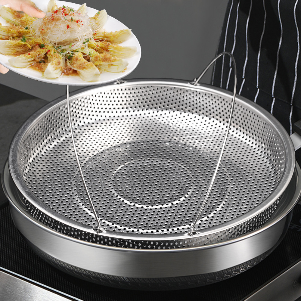 Simple Round Stainless Steel Steamer Rack with Handle Portable ...