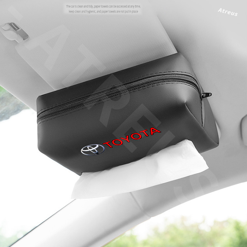 Toyota GR TRD Car Seat Back Leather Tissue Box Holder Auto Sun Visor ...