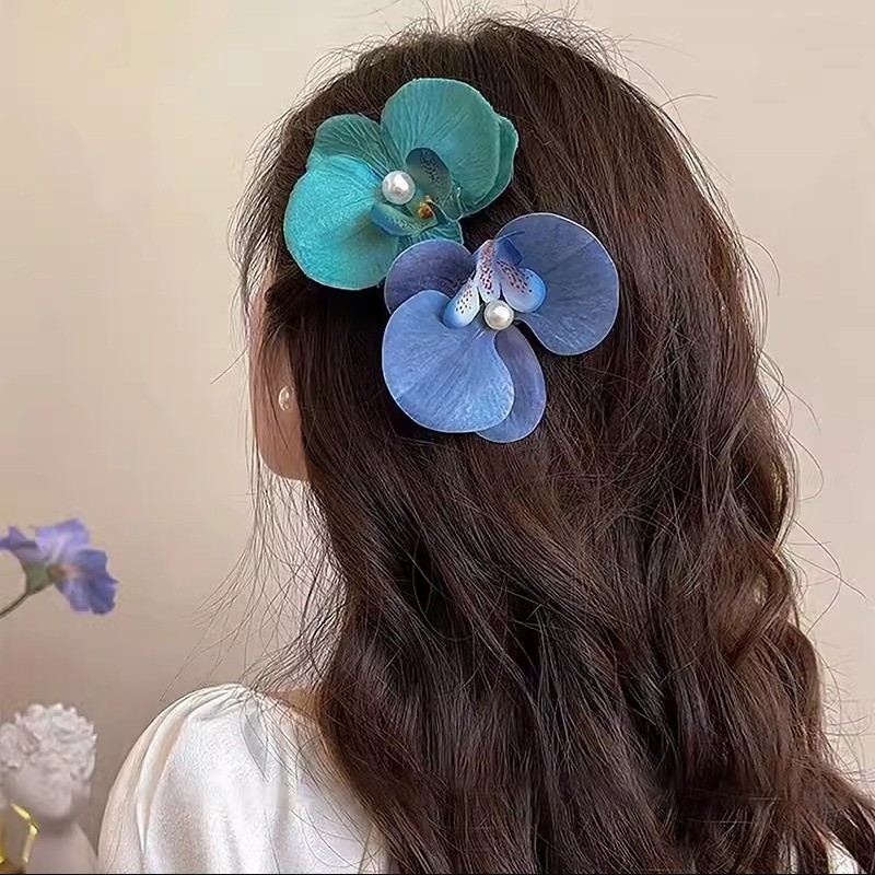 Barrette à Cheveux Vintage Orchidée Papillon - Style Rockabilly Bohème Pour Mariage Ou Soirée