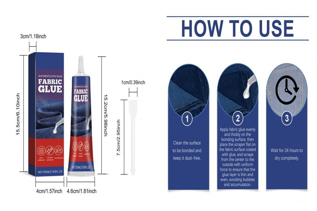Crystallike Fabric Bond Apparel Fabric Glue 50ml Fabric Glue with