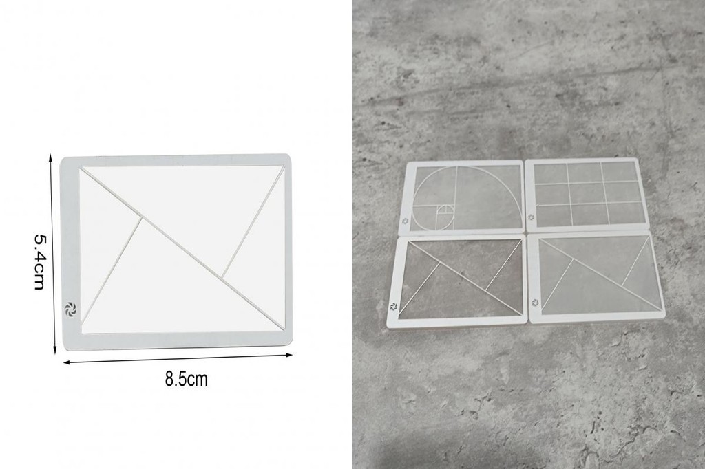 GRA Viewfinder Ruler Card Golden Ratio Viewfinder Ruler for Photography ...
