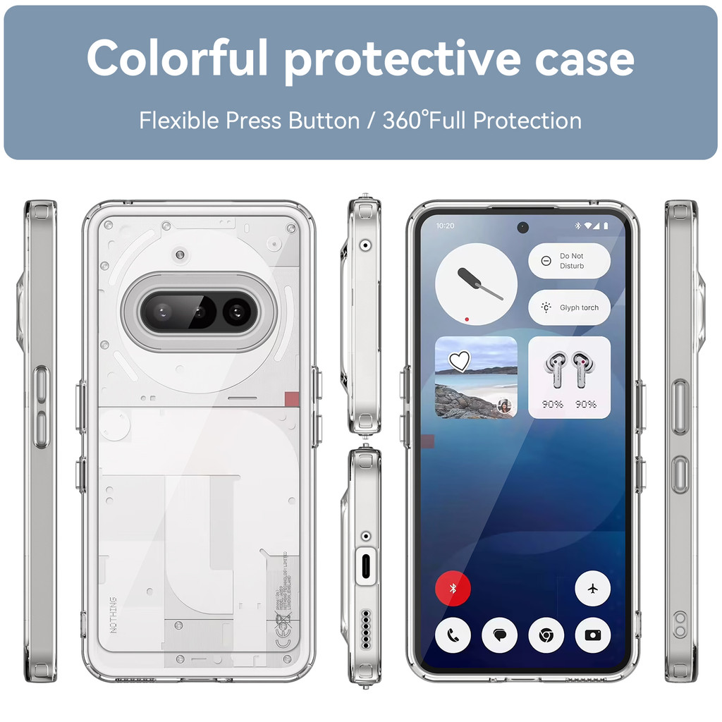 Coque De Protection Metal Pour Nothing Phone (3/3a/3a Pro) - Avec Fermoir Boucle