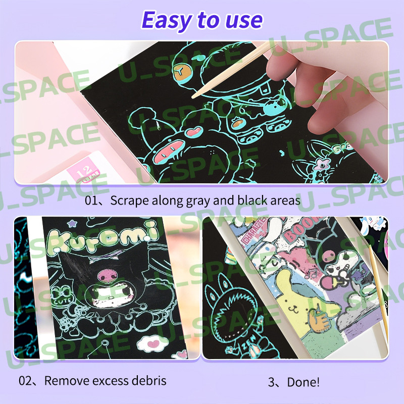 Kuromi Capycara Labubu Scratch Painting For Kids And Girls Boys Toys ...