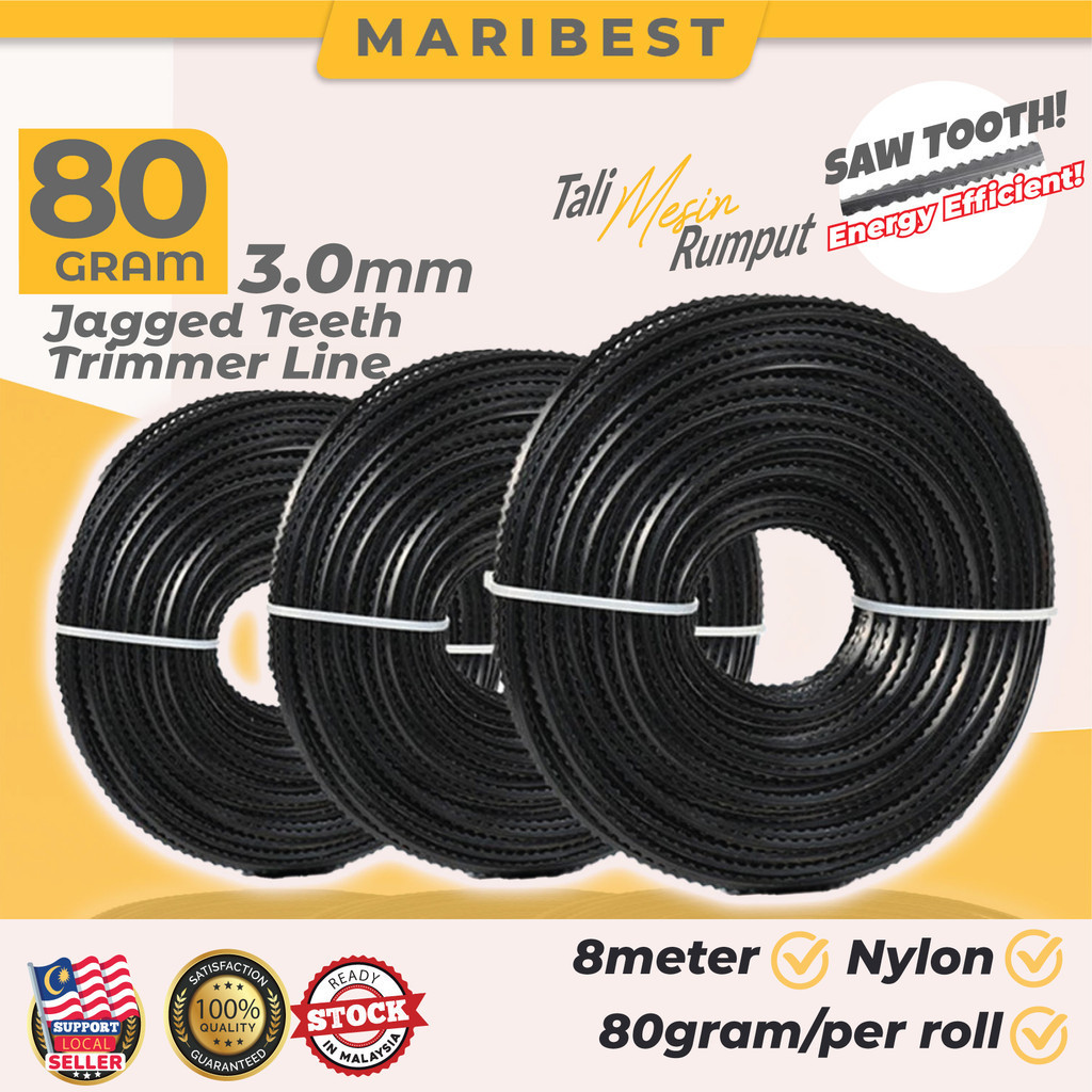 80G 3.0MM Grass Cut Trimmer Saw Tooth Line Spool Nylon Cord Wire String ...