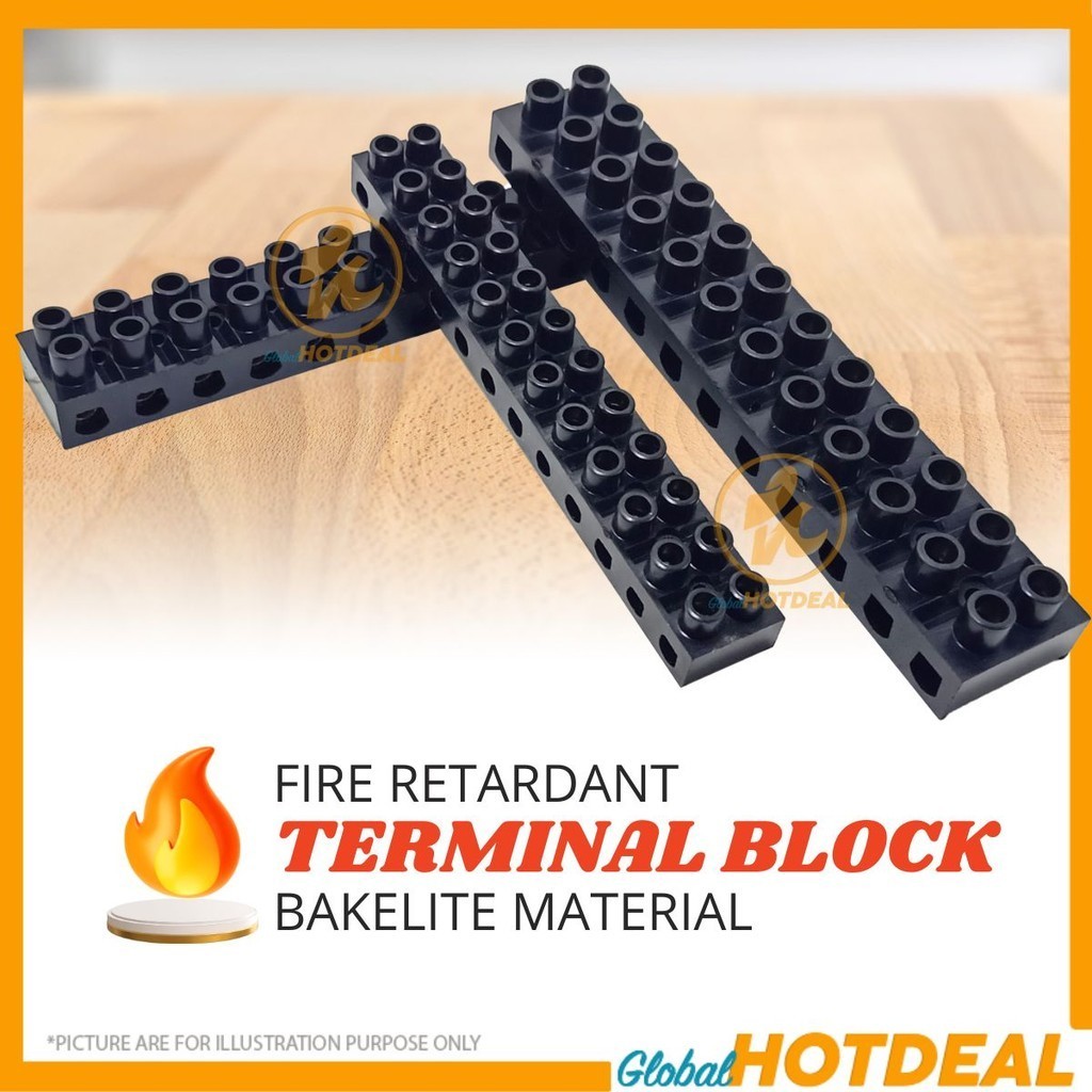 Terminal Block Bakelite Material Wayar Connector Terminal Block Fire ...