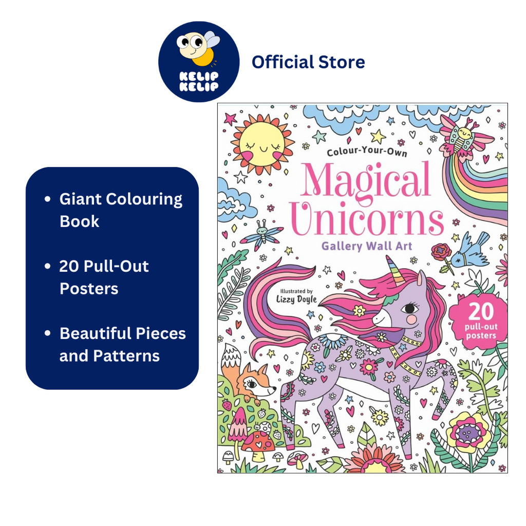 Colour Your Own Magical Unicorns Colouring Book Wall Art For Young ...