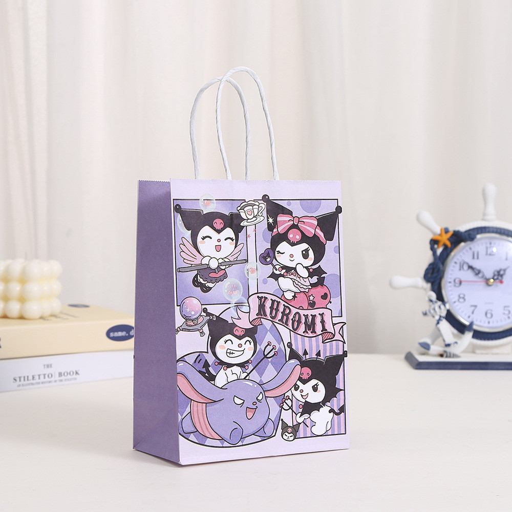 Kuromi Cinnamoroll Kraft Paper Bag Sanrio Kawaii Anime Gift Bag Cute My ...