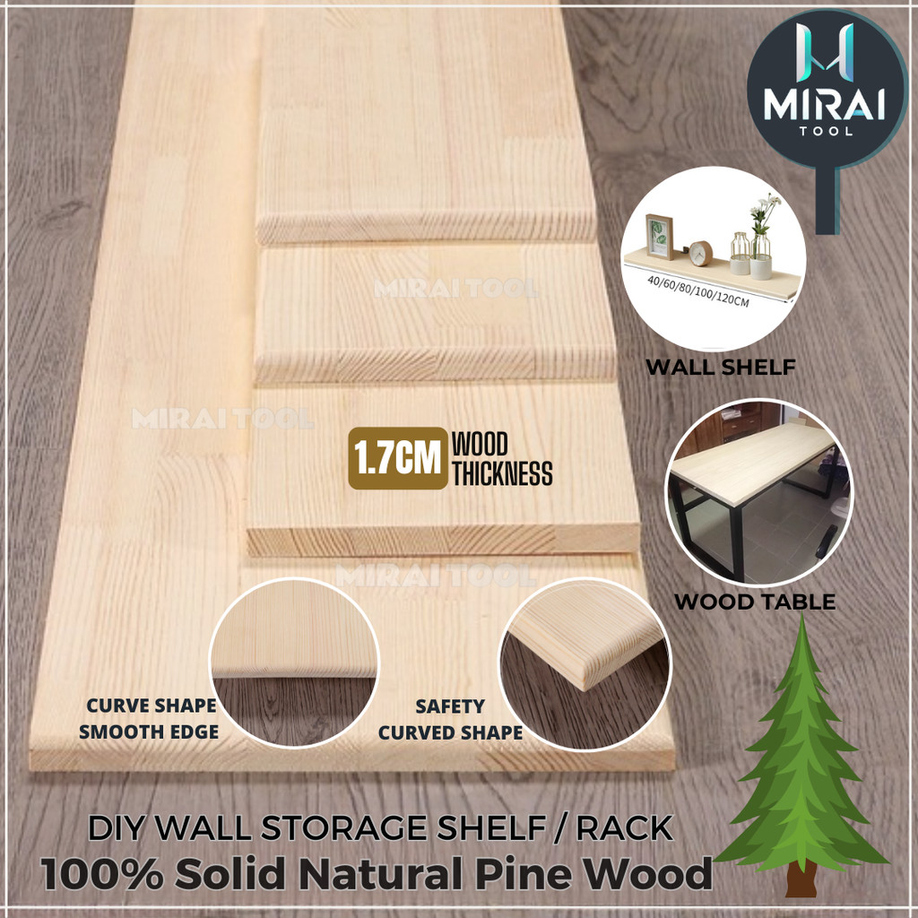 Natural Pine Wood Floating DIY Wall Storage Shelf/Wardrobe Rack/Table ...