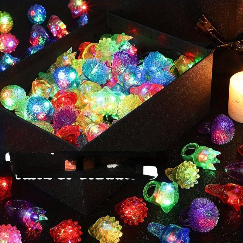 LED Light Up Luminous Rings Flashing LED Bumpy Jelly Rings Light Up ...