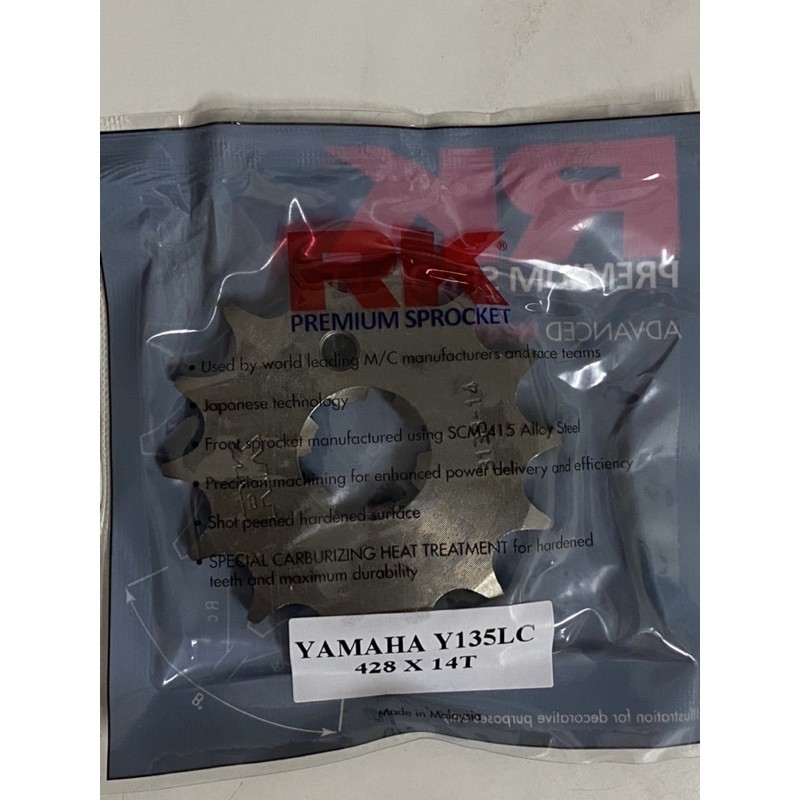 428Front Sprocket Y15 Y16 LC135 R15 MT15 FZ150 RK 428 Yamaha 14T 15T ...